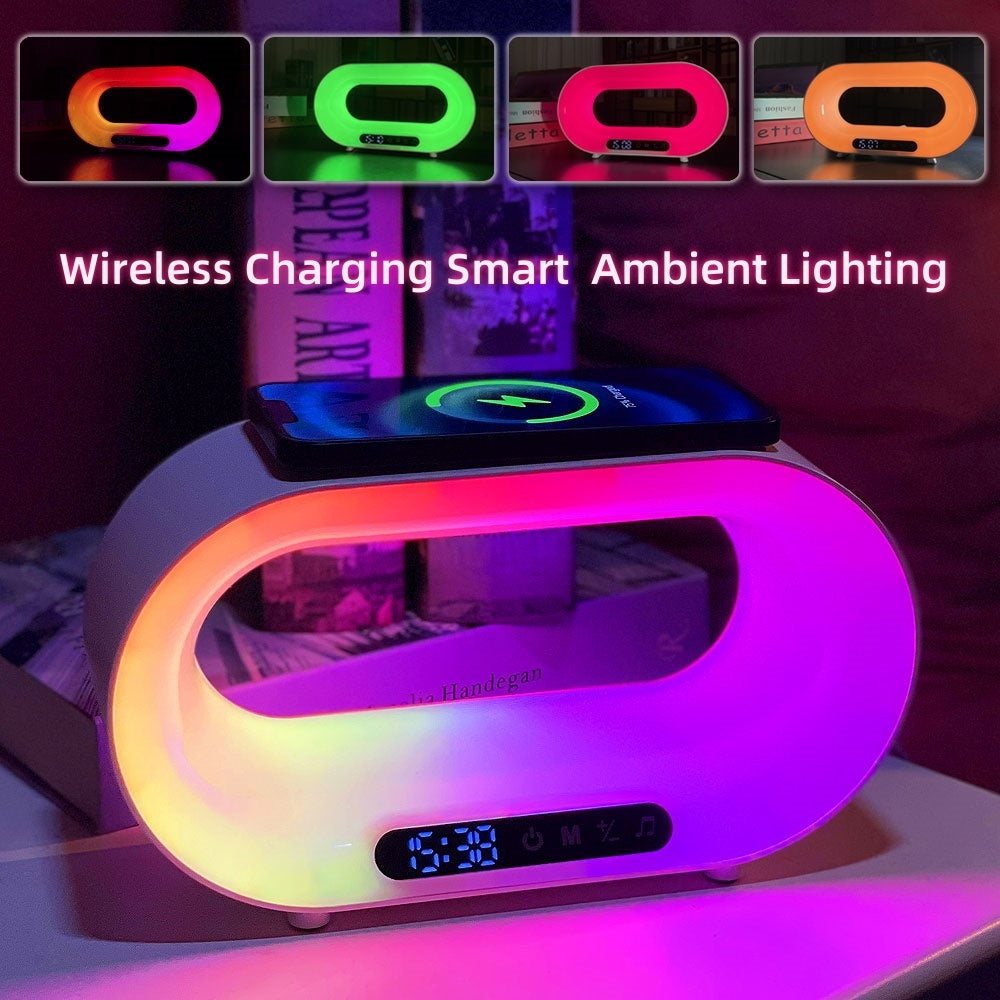 Smart RGB Desk Lamp - Wirelles Charcging & Alarm Clock