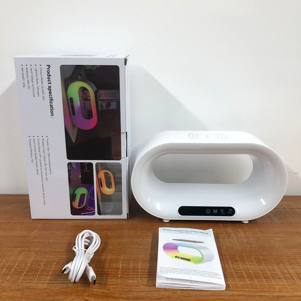 Smart RGB Desk Lamp - Wirelles Charcging & Alarm Clock