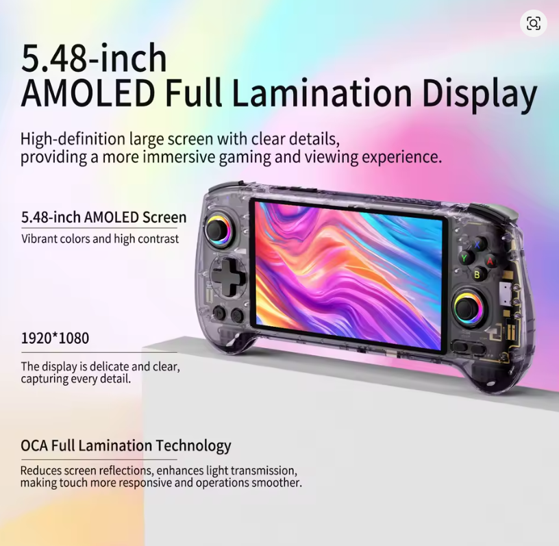 "ANBERNIC RG556 Retro Handheld Game Console – 5.48'' AMOLED, Android 14, 5000+ Games Support"