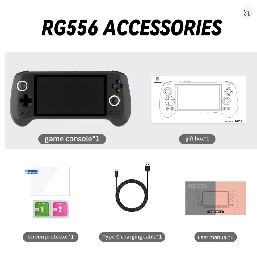 "ANBERNIC RG556 Retro Handheld Game Console – 5.48'' AMOLED, Android 14, 5000+ Games Support"