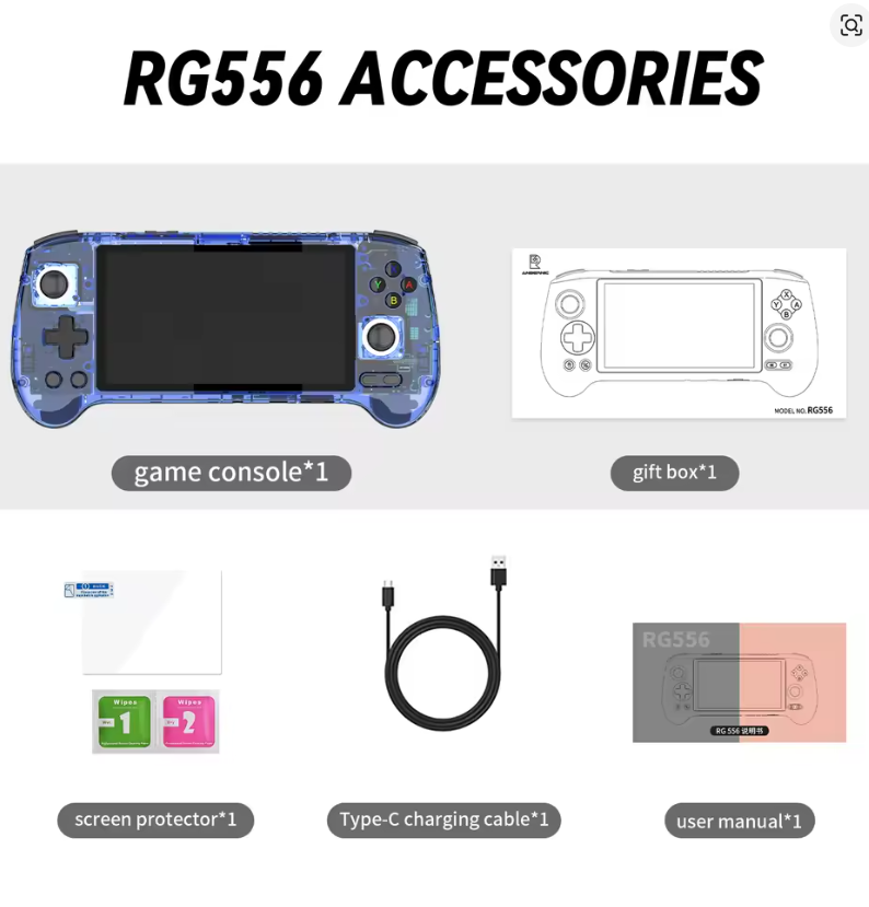 "ANBERNIC RG556 Retro Handheld Game Console – 5.48'' AMOLED, Android 14, 5000+ Games Support"